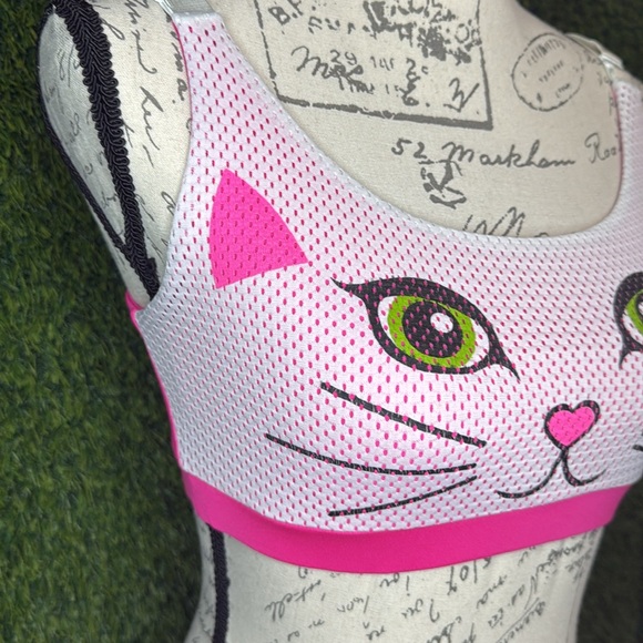 EUC Rare Discontinued Bombshell Sportswear Kitty Sports Bra Size M - Picture 6 of 14